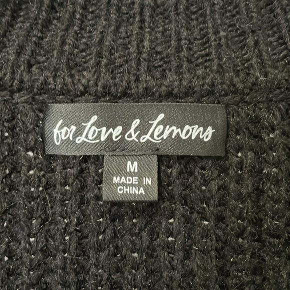 For Love & Lemons Jade Cardigan Black - Picture 4 of 4